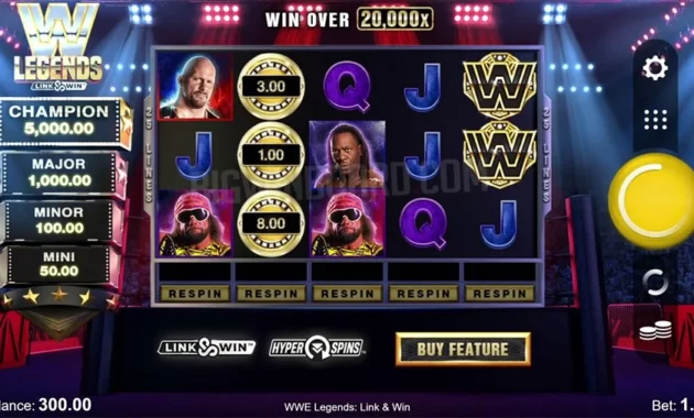 WWE Legends: Link&Win Slot Machine Gameplay